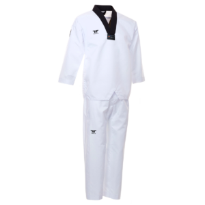 Uniforme Dobok Ultraliviano de Infusion Malla Transpirable Cuello Negro