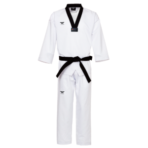 Dobok Acanalado Cuello Negro